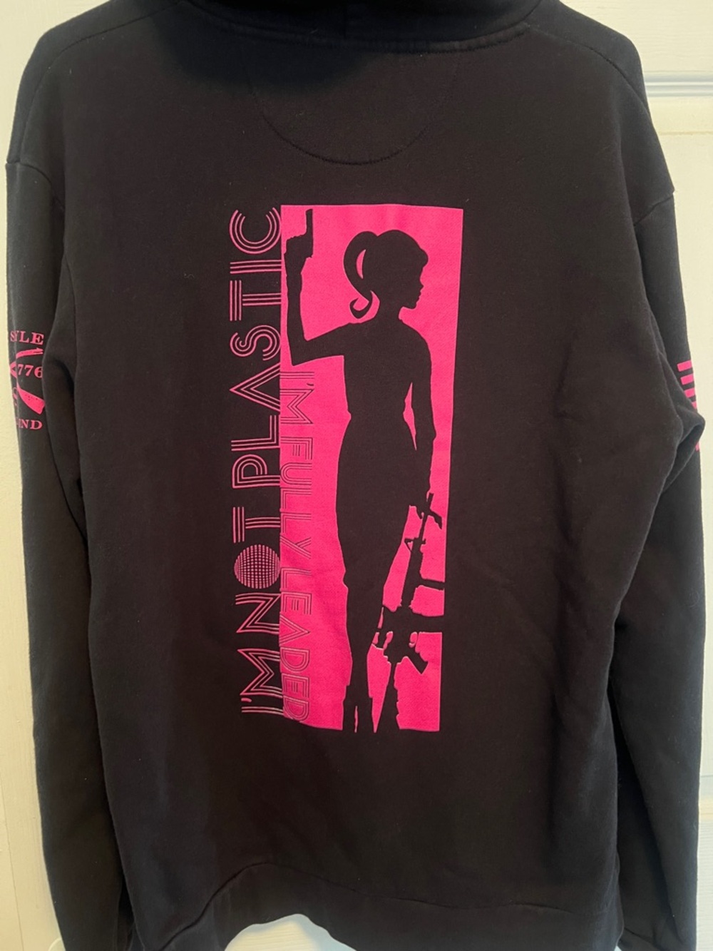 Grunt Style Black Hoodie with Pink 'Badass' Script - Picture 3 of 7